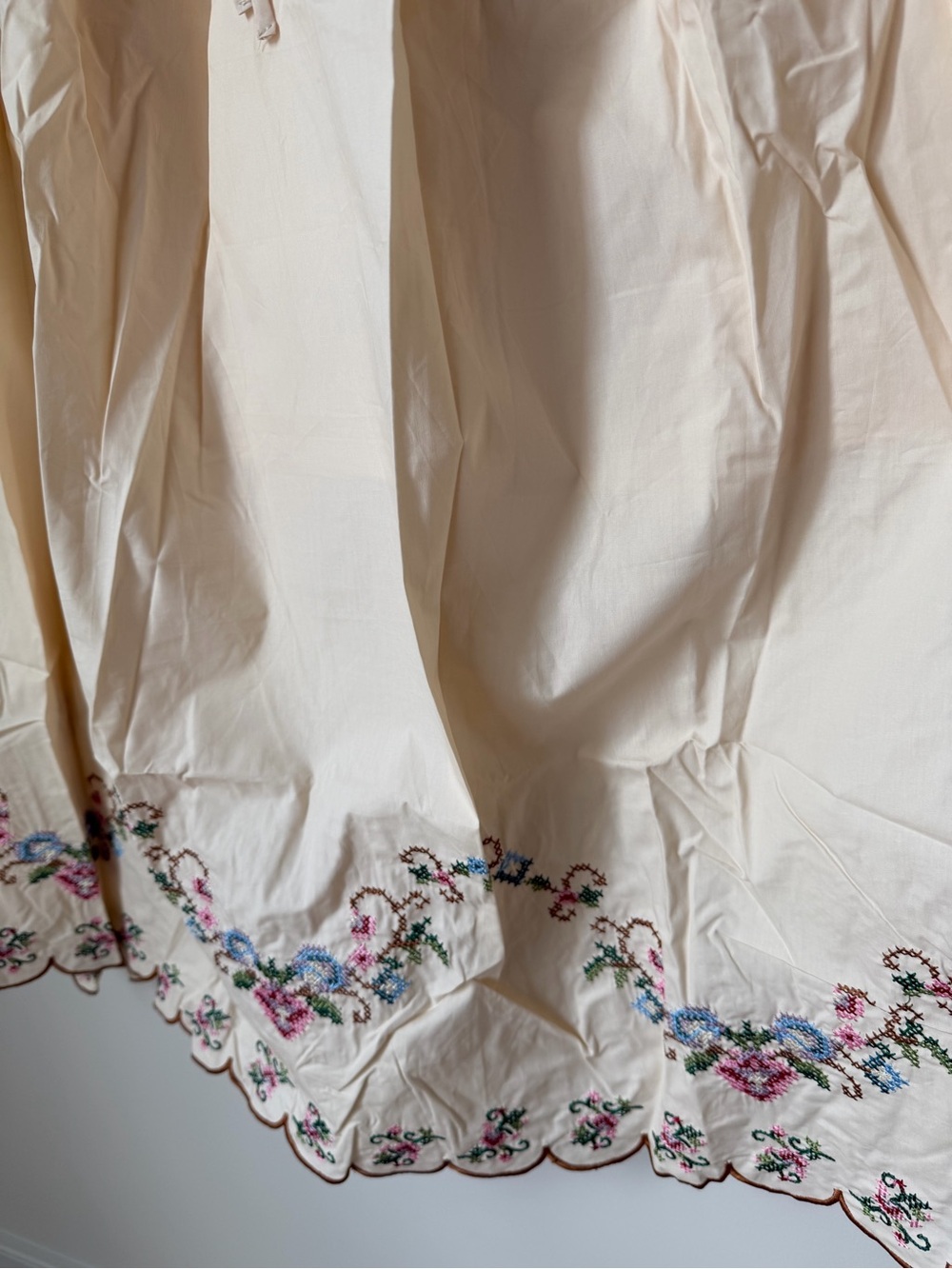 Moon River Cream floral Embroidered cotton Maxi Skirt - Picture 2 of 7